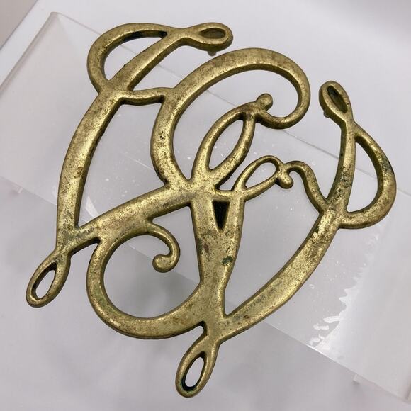 Vintage George Washington Cipher Trivet VA Metalcrafters Brass Colonial - Picture 3 of 7